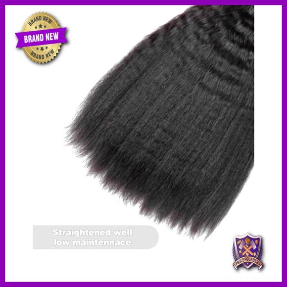 Kinky Straight Human Hair Bundles 16 18 20 Inch Virgin Remy Brazilian main image 5